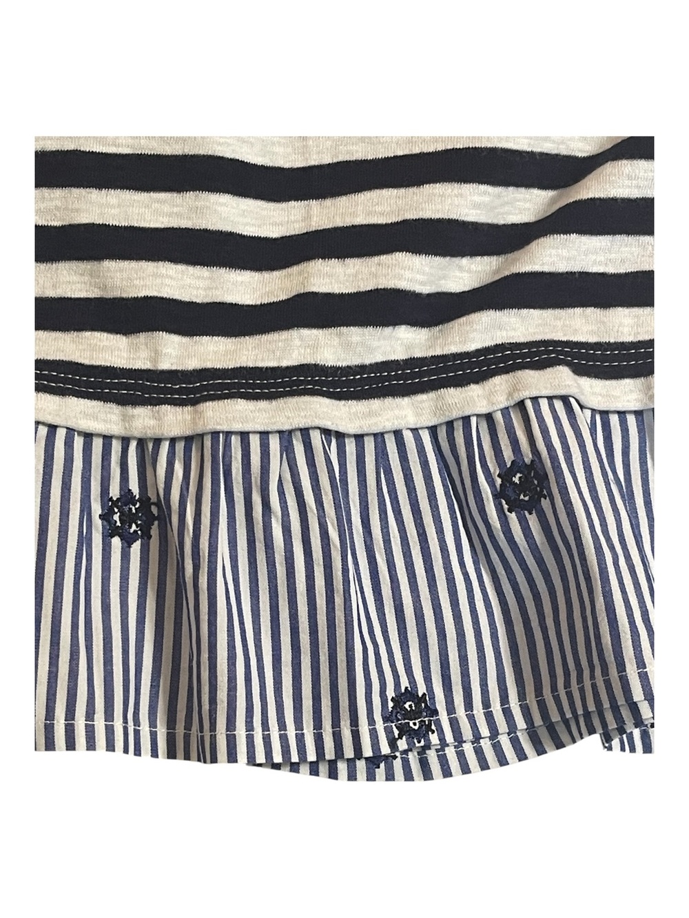 TALBOTS NAVY & WHITE STRIPED NAUTICAL 3/4 SLEEVE TOP SZ SM - Picture 7 of 10
